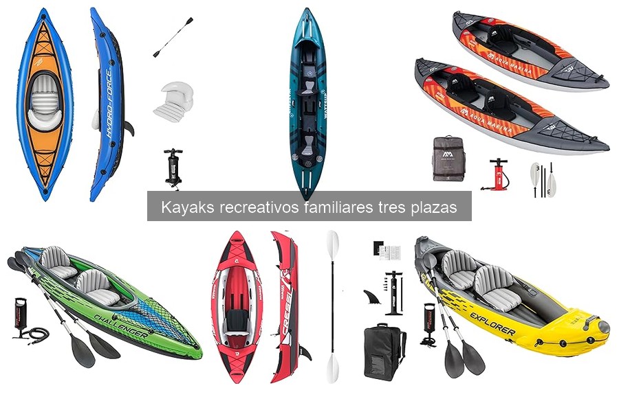 Alternativas a kayaks recreativos de tres plazas para familias
