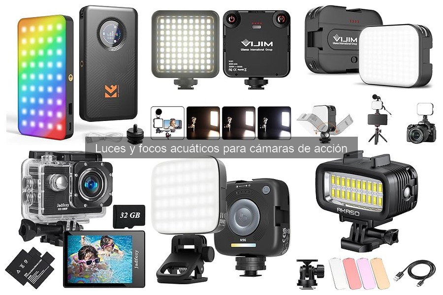 ** Comparativa de luces LED y regulables para cámaras de acción