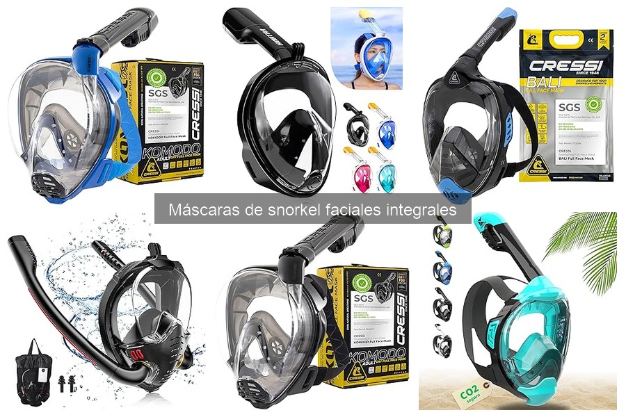 ** Comparativa de máscaras de snorkel faciales integrales
