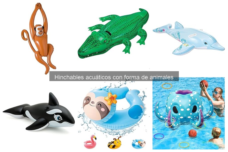 Mantenimiento de hinchables acuáticos con forma de animales