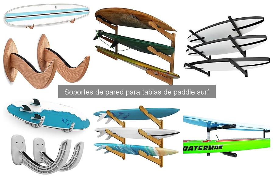 Soportes de pared ajustables para tablas de paddle surf