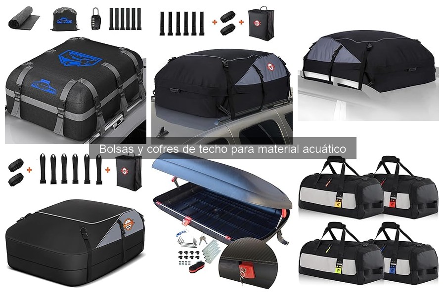 Tipos de bolsas y cofres de techo para deportes acuáticos