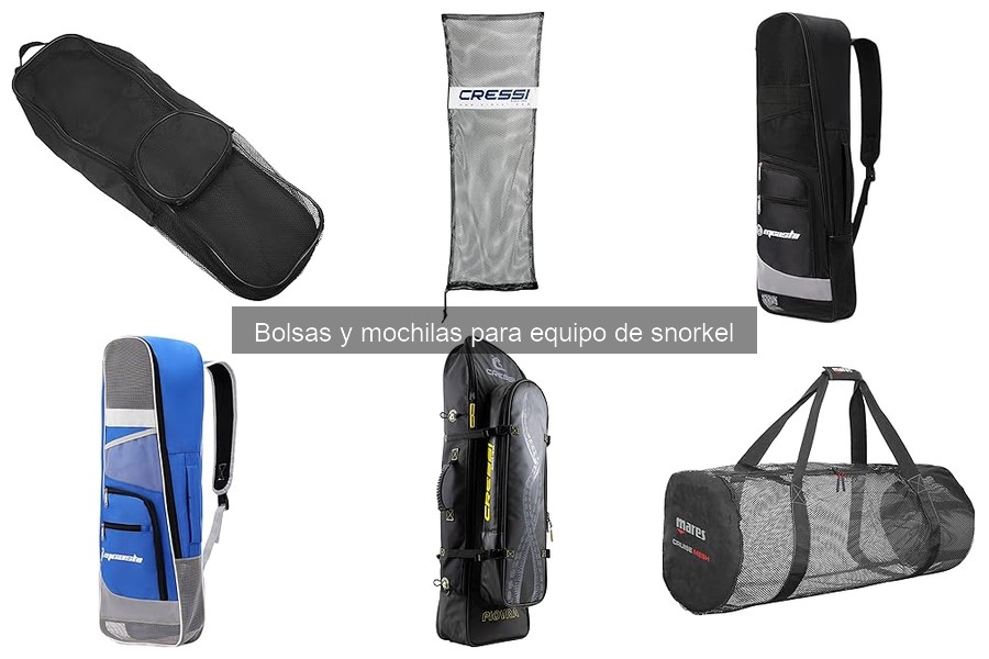 Tipos de bolsas y mochilas para equipo de snorkel