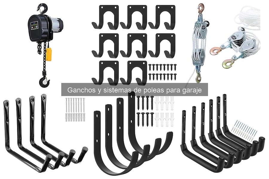 Tipos de ganchos y poleas para garaje: guía completa