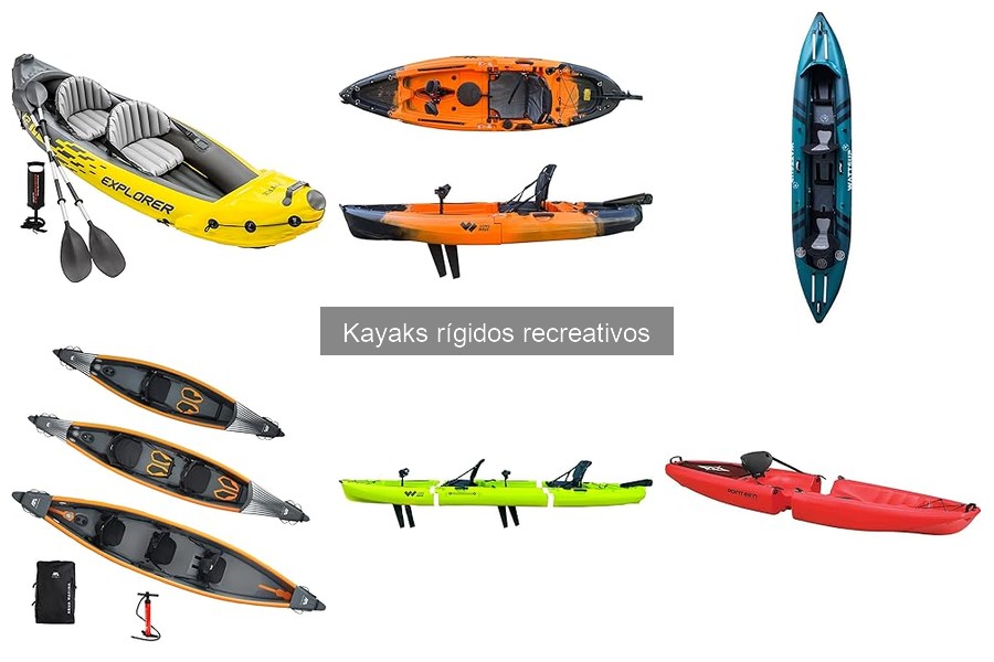 Tipos de kayaks rígidos recreativos y sus ventajas