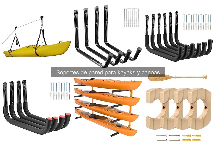 Tipos de soportes de pared para kayaks y canoas