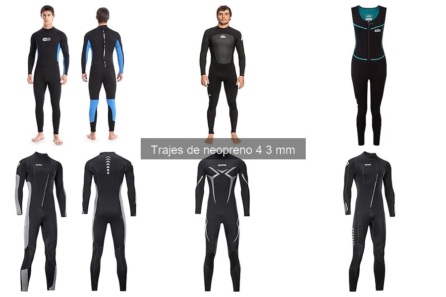 Trajes de neopreno 4/3 mm según temperatura de agua